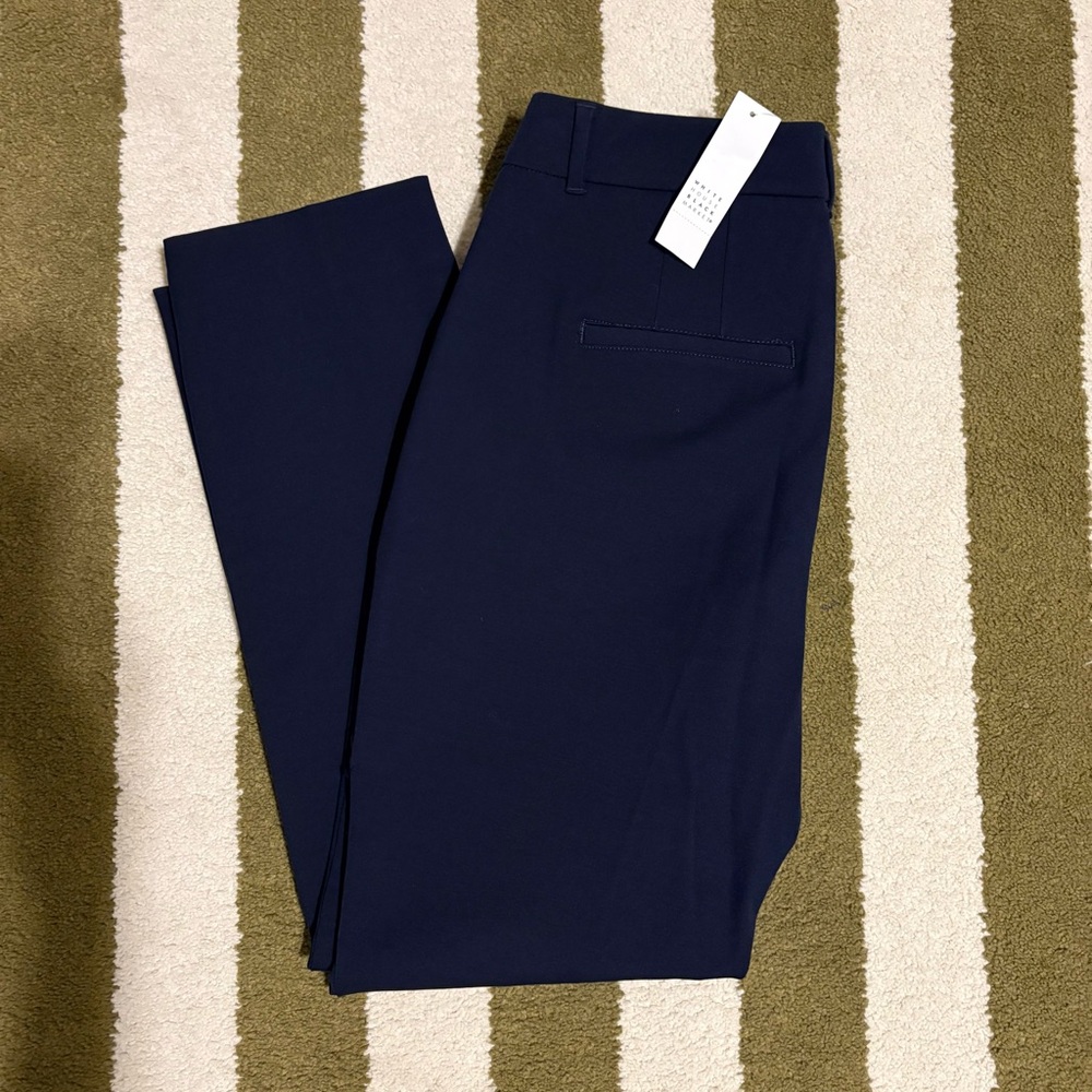 NWT WHBM Navy Comfort Stretch Slim Ankle Size 2 Short Curvy